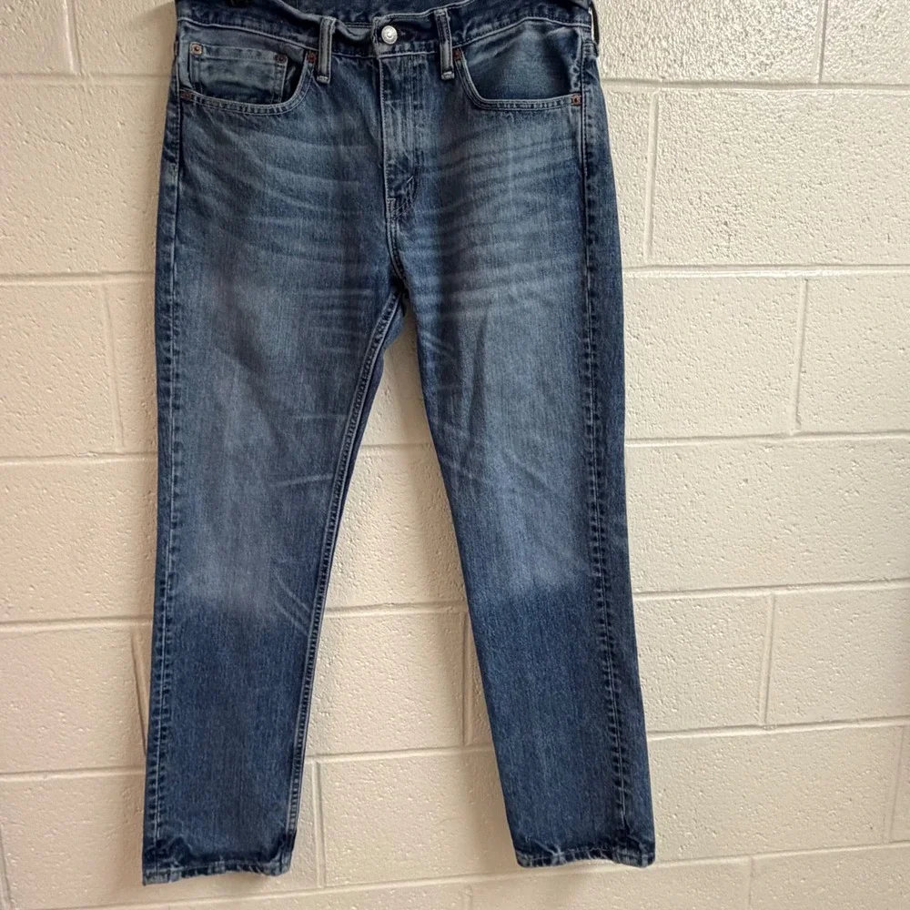 Levis Mens 511 Slim Fit Jeans 34x31 Medium Wash Blue Denim Whiskering Faded
